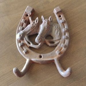 Metal Horseshoe and Horse Head Hook